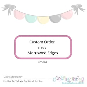 Custom Made Rectangle Patch Applique,  Rounded Corners Frame, Patch Making Frame Merrowed Edges Custom