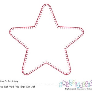 Create Magic with Star Applique Machine Embroidery Design - Easy Blanket Stitch - Digital Download