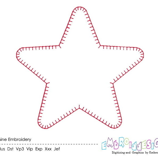 Create Magic with Star Applique Machine Embroidery Design - Easy Blanket Stitch - Digital Download