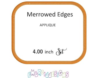 Parche de marco rectangular: diseños bordados con borde de 4 pulgadas (descarga instantánea)