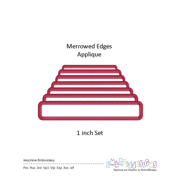 Enhance Your Patch Designs with our Merrowed Edge Rectangle Applique Frame - Digital Download, 1 Inch