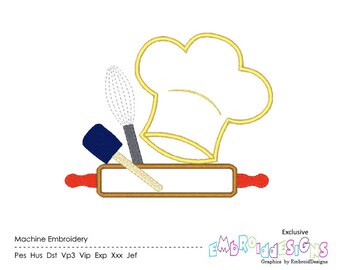 Kitchen Chef Embroidery Applique Design (Instant Download)