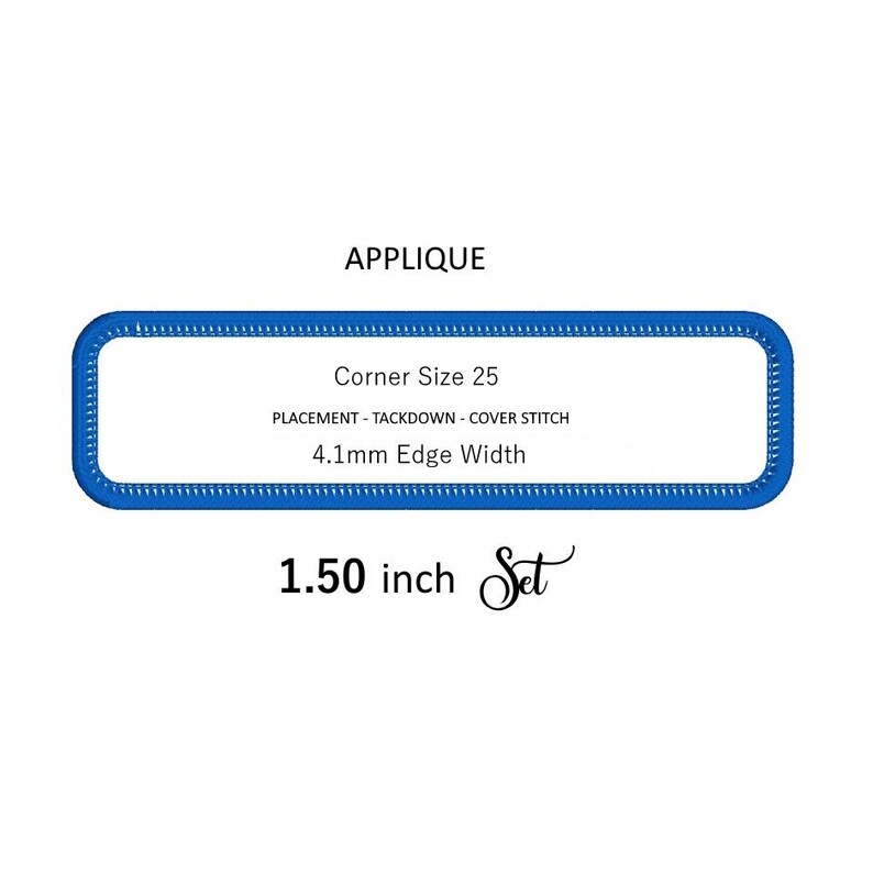 Red Edge Rectangle Patch Merrowed Edges Rectangle Frame Patch Applique Set - 1.5 Inch Border ...