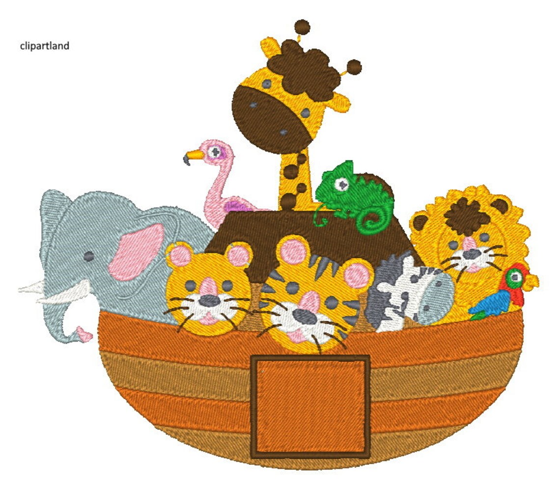 Noah's Ark Embroidery Design 040516 Filled Stitch 5X7 8X8 Etsy
