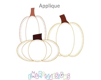 Fall Pumpkin Applique Machine Embroidery Design Set | Blanket Stitch Fall Decor