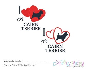 Cairn Terrier Embroidery Designs Set Filled Stitch Dog Applique Embroidery Designs Dogs Instant Download