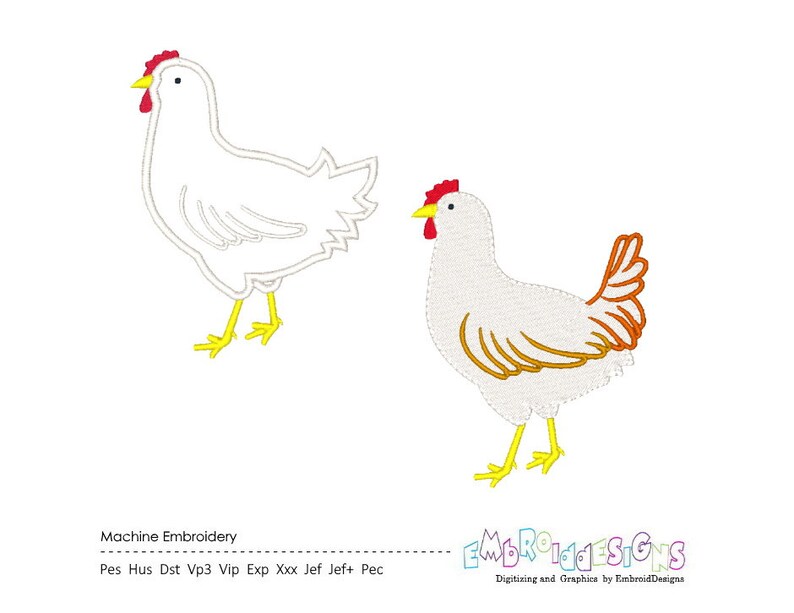 Hen Machine Embroidery Designs Applique Chicken Embroidery Etsy
