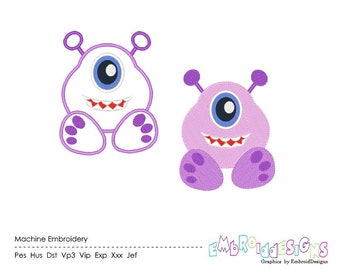 Monster Applique Embroidery Designs Set Machine Embroidery Design Children Instant Download