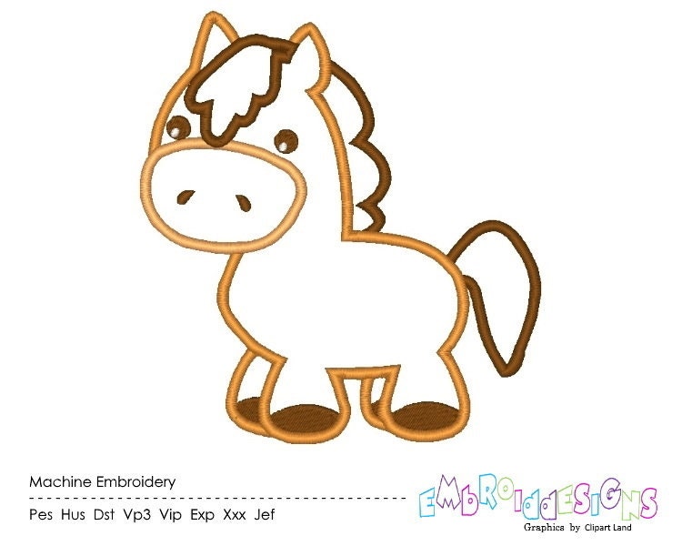 Horse Applique Embroidery Design Machine Embroidery Horse Lovers Instant Download