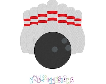 Bowling Machine Embroidery Design
