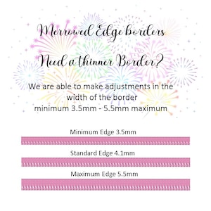 Merrowed edge border width adjustment informational image