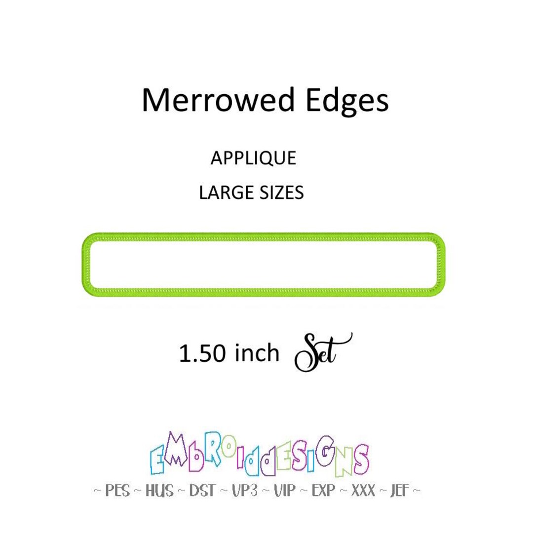 Red Edge Rectangle Patch Merrowed Edges Rectangle Frame Patch Applique Set - 1.5 Inch Border ...