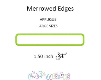 Parche con borde rectangular Merrowed Edges - Borde de 1,5 pulgadas - Tamaños grandes - Parches DIY