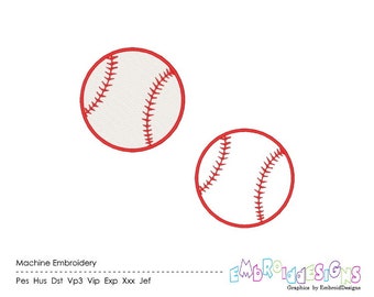 Baseball Machine Embroidery Design Baseball Applique Sports Embroidery Designs Ball  Filled Stitch Instant Download
