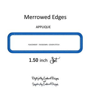 Merrowed Edges Rectangle Frame Patch Applique Set - 1.5 Inch Border - DIY Patch Making image 5