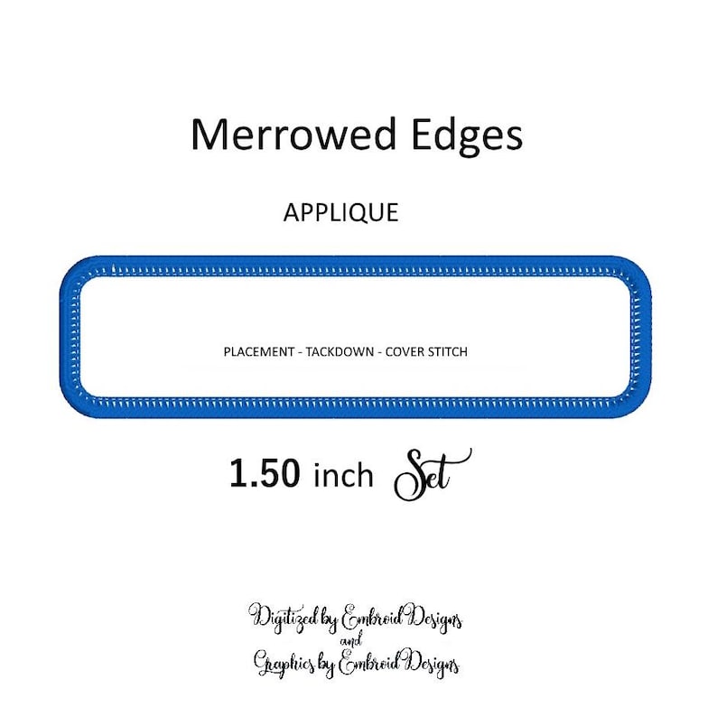 Merrowed Edges Rectangle Frame Patch Applique Set - 1.5 Inch Border - DIY Patch Making image 5