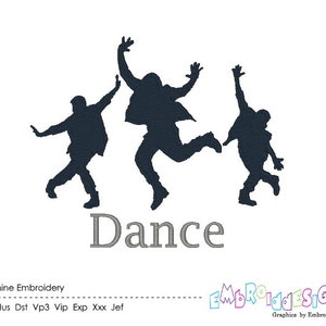 Dancing Silhouette Embroidery Design Hip Hop Dance Machine Embroidery Designs of Dancers