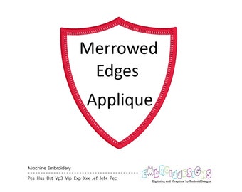 Shield Frame Patch Applique, Border Embroidery Designs, Patch Making,  Shield, Merrowed Edges, Instant Download