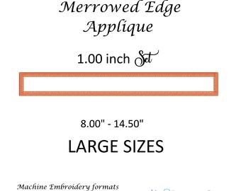 Aplique de marco rectangular: 2,5 cm más largo, borde remallado (diseños de bordado)