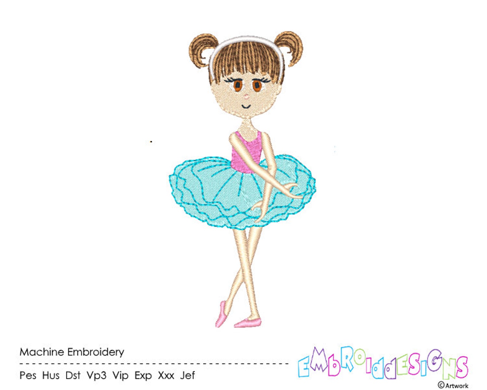 Ballet dancer embroidery design id 125211