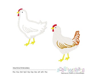 Hen Machine Embroidery Designs, Applique Chicken Embroidery Design