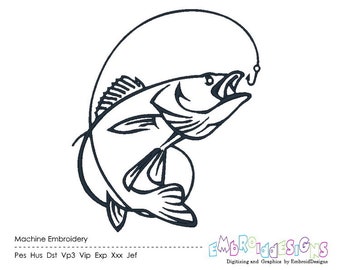 Walleye Machine Embroidery Design Fish Embroidery Designs