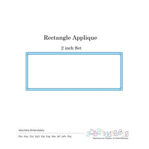 Rectangle Frame Applique Design 2 Inch Set, Rectangle Appliques