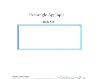 Rectangle Frame Applique Design 2 Inch Set, Rectangle Appliques,  Instant Download