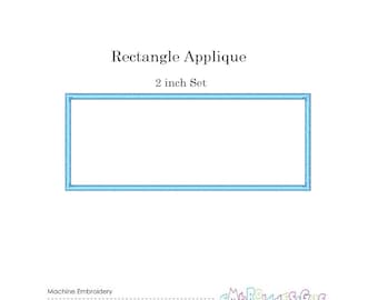 Rectangle Frame Applique Design 2 Inch Set, Rectangle Appliques