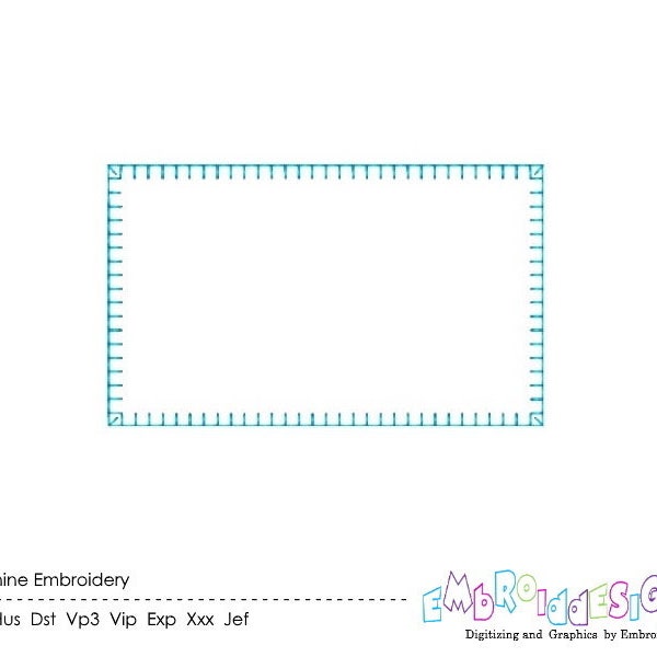 Rectangle Embroidery Design Blanket Stitch Rectangle Applique Shape Embroidery Designs Frame 6 sizes Instant Download