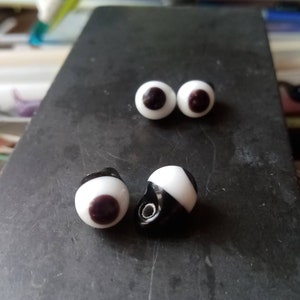 Occhi di vetro per Olaf, 6-7 mm, occhi per figure in feltro, occhi di vetro, perline di vetro a lume, coppia di occhi, momento, occhi, occhi di bambola
