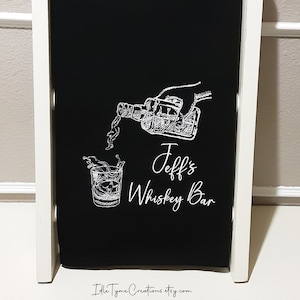 Personalized Whiskey Bar Towel, Embroidered Towel, Bourbon, Scotch, Vodka, Gin Cocktails, Flour Sack Towel, Home Bar Decor, Custom Gifts