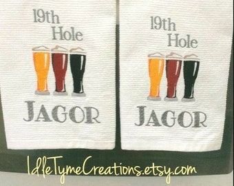 personalized bar towels hand