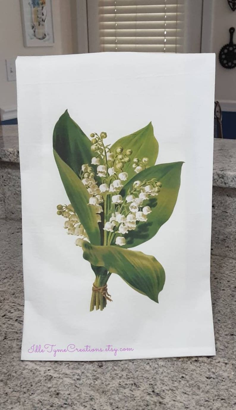 IdleTymeCreations Lily of the Valley Tea Towel