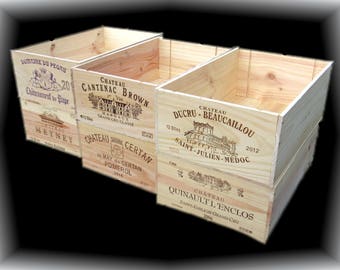 French Wine Crates, Wood Crates, Rustic Wedding Decor, Gift Card Box, Wine Bar Home Decor, Housewarming Gift Box, Storage Crates, Herb Box.