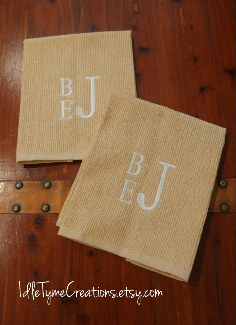 Monogrammed Towel Embroidered Guest Towel Personalized Bar Etsy Australia