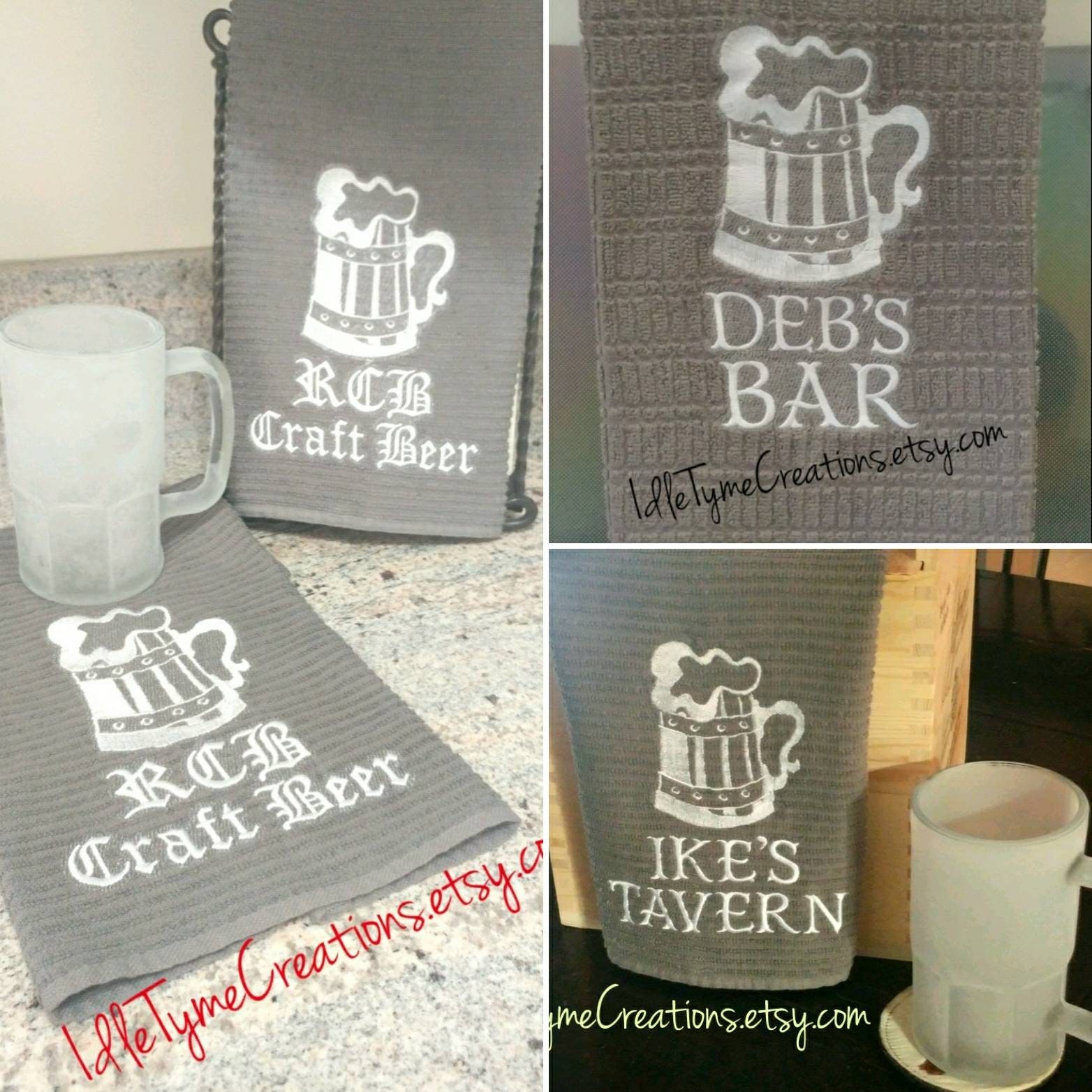 Personalized Bar Towels Hand Towel Embroidered Towels Bar Etsy