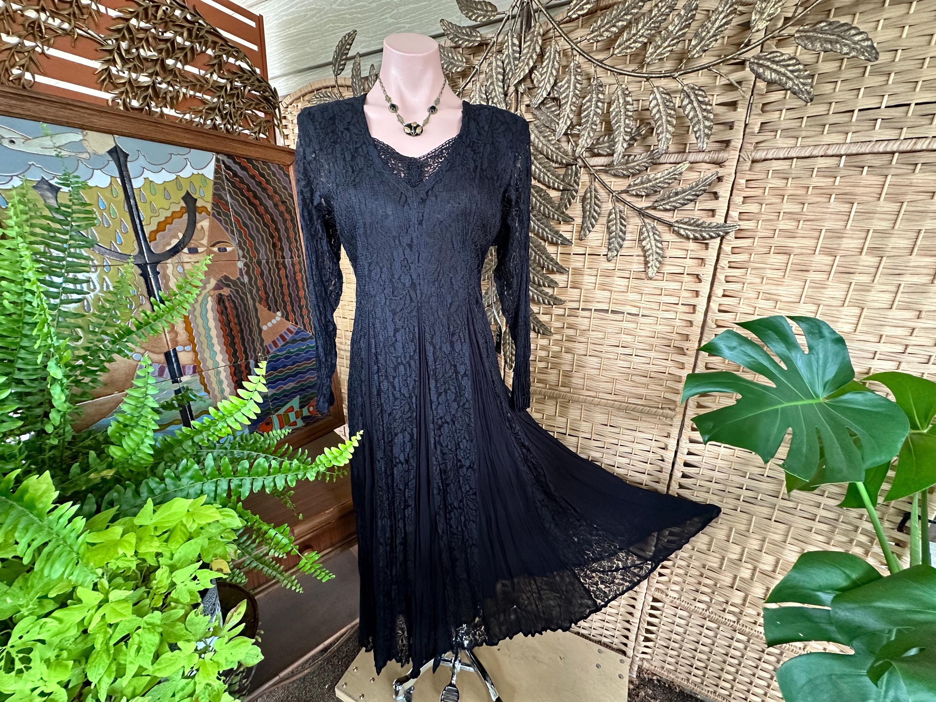 revealing black lace dress Princesa Black Lace Drop Waist Maxi Dress - XS Size - Women's Dresses main image 0