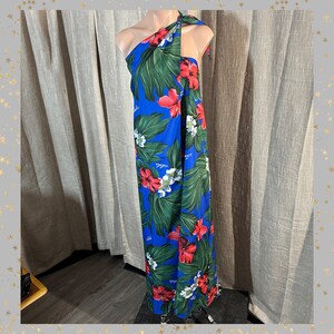 Vestido pareo convertible vintage de los años 80 con estampado de