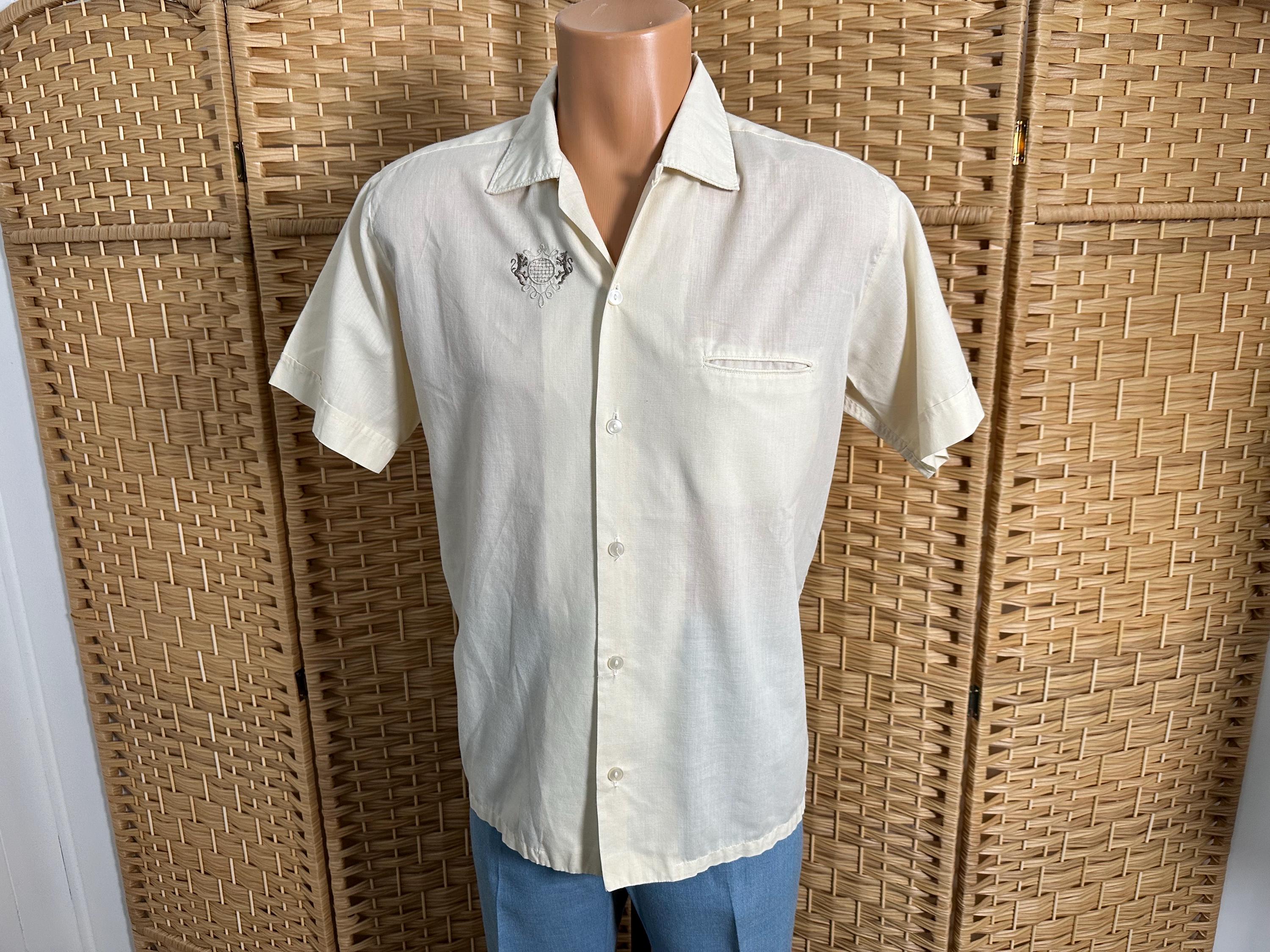 Vintage 1950s Davinci S/S Rockabilly Loop Shirt W/pearl Buttons