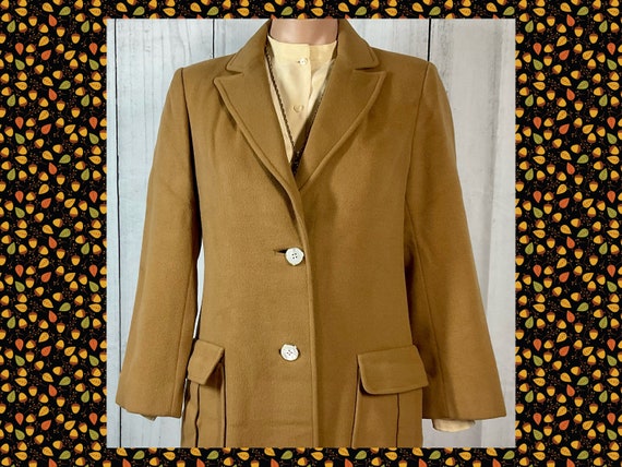 Vintage 1970s I Magnin Preppy Cashmere Coat w/Ple… - image 5