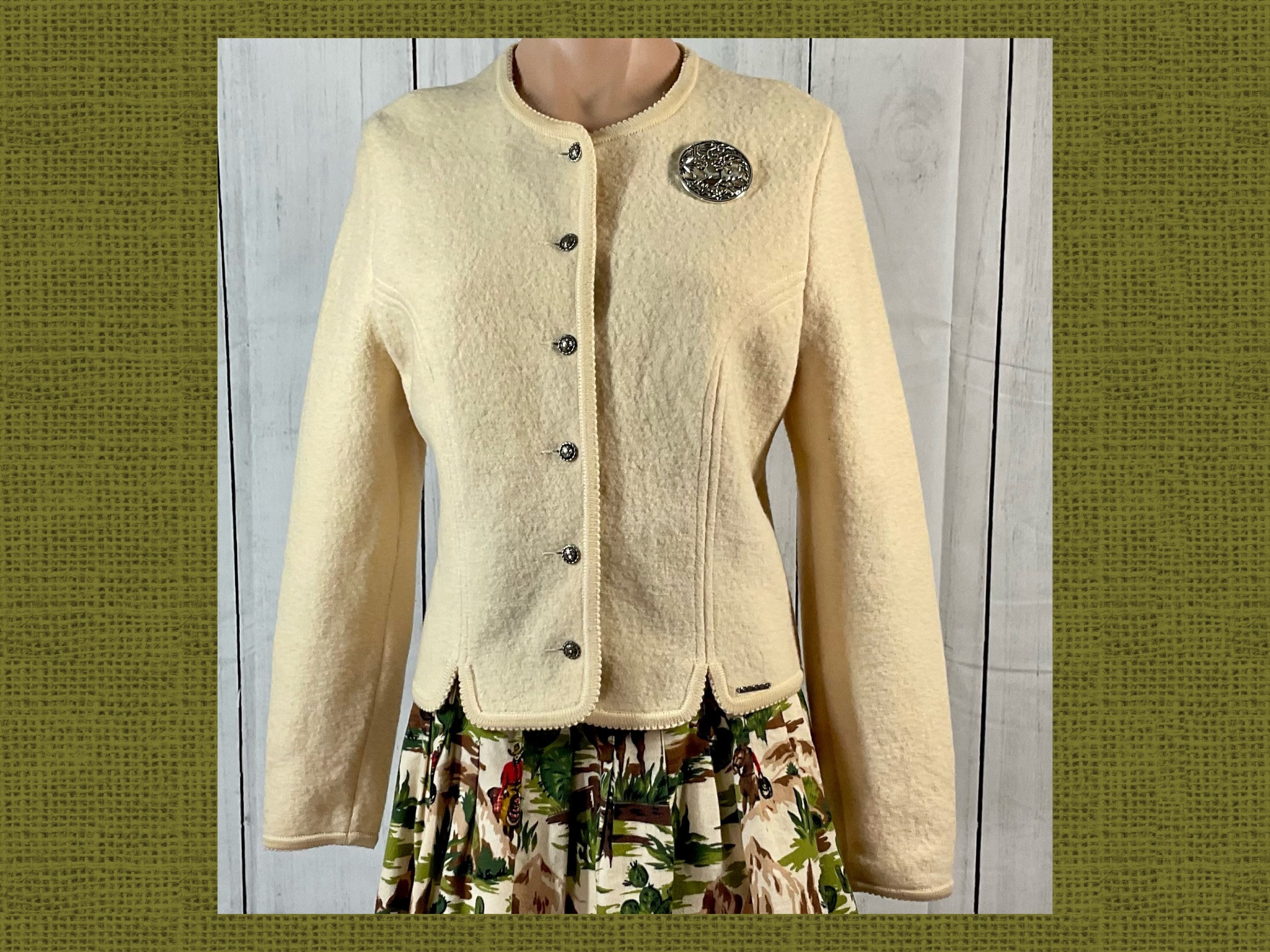 Vintage Geiger Austrian Tyrol Boiled Wool Cardigan Jacket Etsy