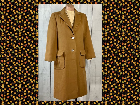 Vintage 1970s I Magnin Preppy Cashmere Coat w/Ple… - image 4