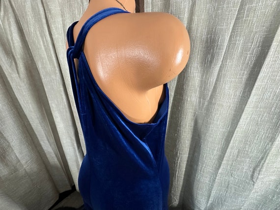 Vintage 1990s does 1930s Glam Harlow Style Blue V… - image 7