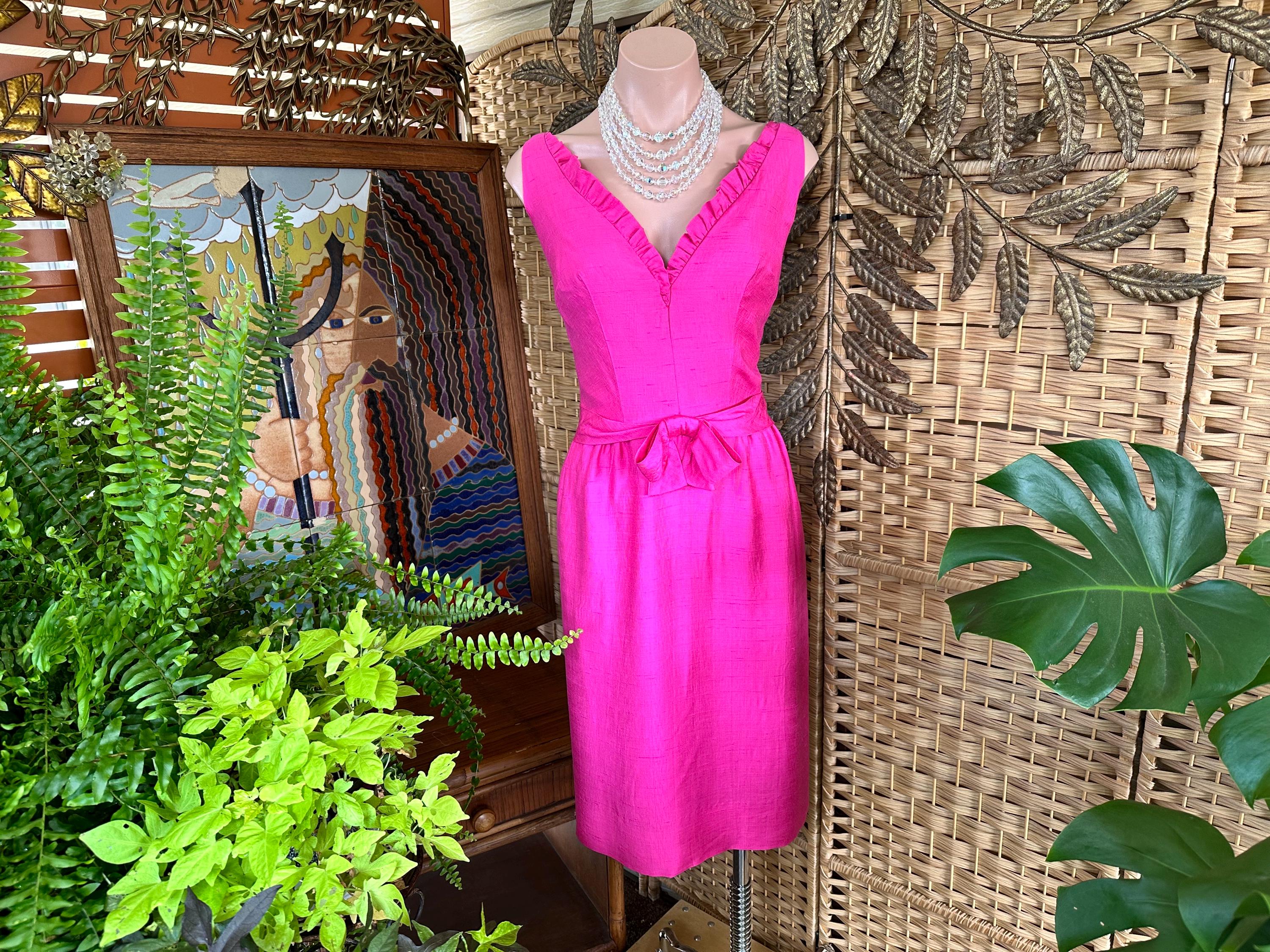 50s Hot Pink Dress - Etsy