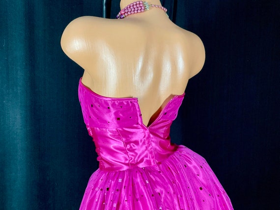 Vintage 1990s Y2K Hot Pink Barbiecore Prom Party … - image 7