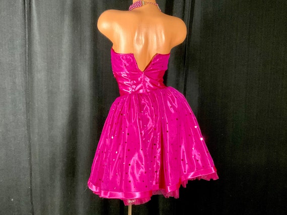 Vintage 1990s Y2K Hot Pink Barbiecore Prom Party … - image 6