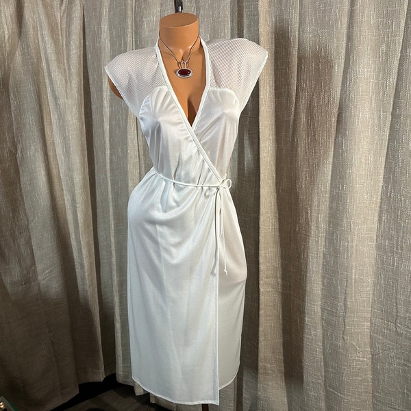 Nearly Naked Vintage 1970s Disco Wrap Dress w/Sheer Pleated Bodice, Funky Label, Studio 54, Halstonettes, Dirty Dancing, 70s Party, S