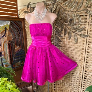 hot pink fit and flare cocktail dress formal hot pink dress