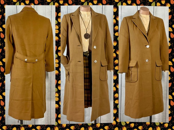 Vintage 1970s I Magnin Preppy Cashmere Coat w/Ple… - image 1